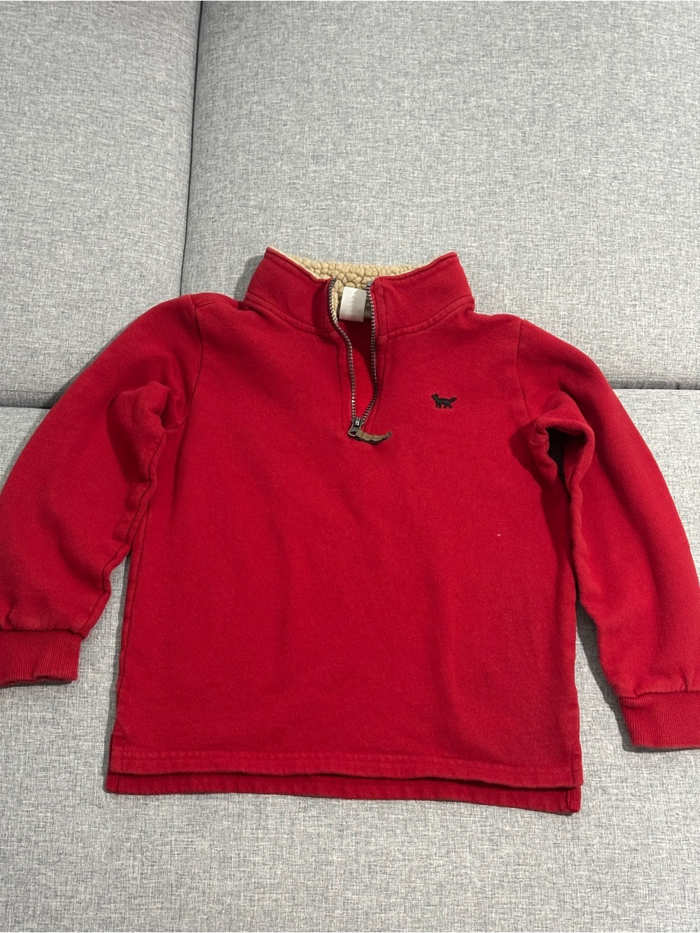 Carter's Red Quarter-Zip Sherpa Collar Pullover